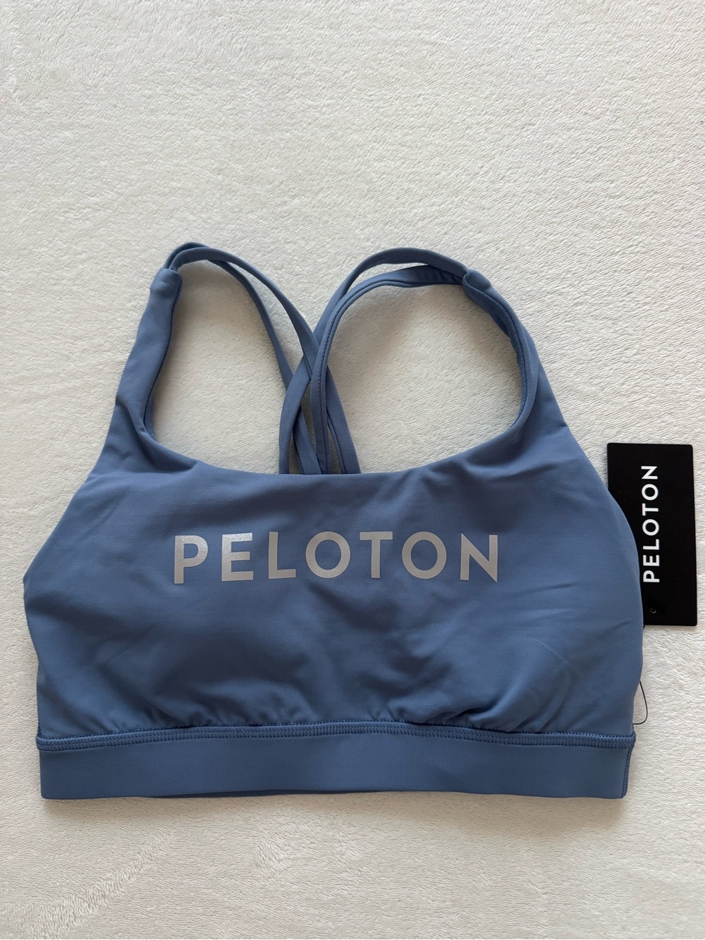 lululemon athletica Dusty Blue Strappy Sports Bra with Logo